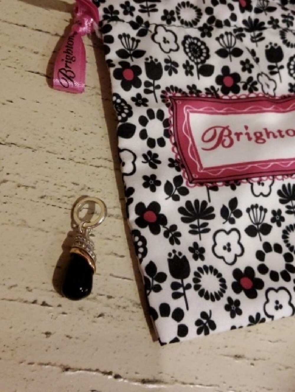 Brighton Black Onyx & Crystal & Gold Tone Charm